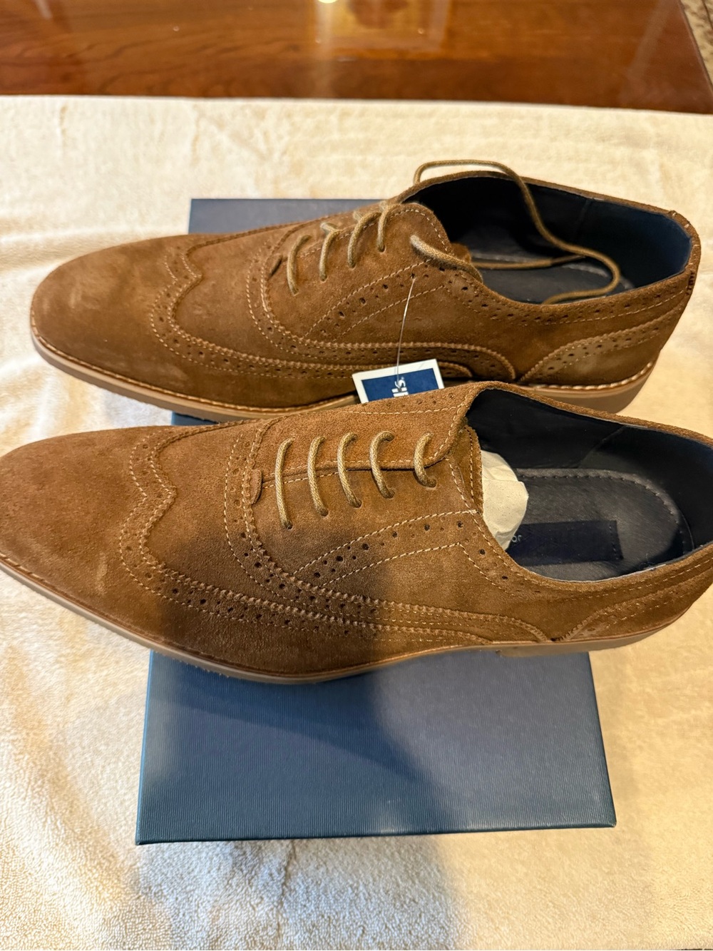 Joseph Abboud Men's Brown Suede Wingtip Derby